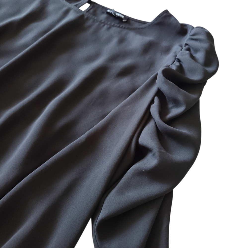 EXPRESS | 3/4 SLEEVE BLOUSE | BLACK |SIZE LARGE - Picture 3 of 12